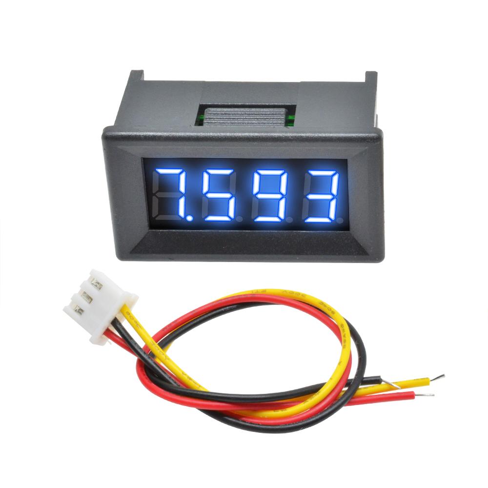 0.36 Inch LCD Digital Voltmeter 0-100V Voltage Meter Auto Car Mobile Power Voltage Tester Detector 3-Wire 4-Digit Red Green Blue