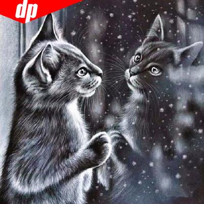 5d diy diamante bordado gato pintura diamante redondo completo nova chegada diamante