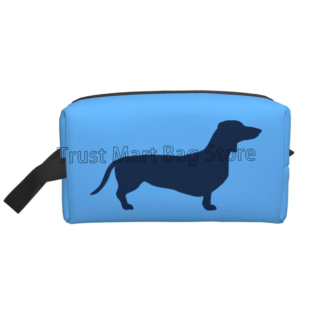 Niedliche Dackel Reise-Kosmetiktasche für Damen Große Make-up-Tasche Wasserdichter Toilettenartikel-Zubehör-Organizer für Damen Mädchen