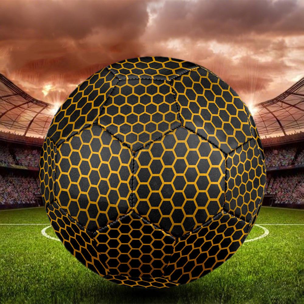 Spider Webs and Beehives Indoor Size 5 Soccer Ball Colorful Machine Stitched PVC Competition Ready Durable High-Bounce