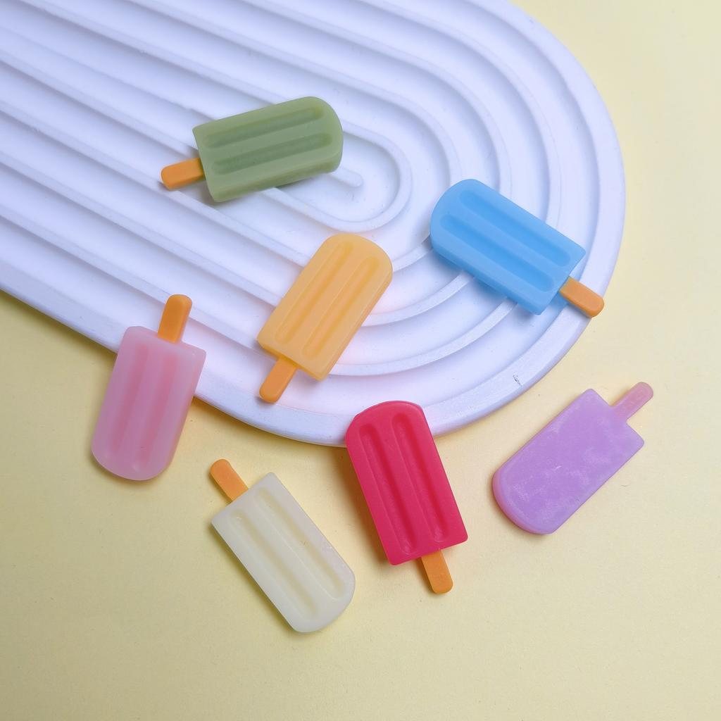 100Pcs 3D Ice Lolly Flatback Resin Charms Colorful No Hole Beads for DIY Scrapbooking Phone Case Hair Clips Craft Jewelry Making