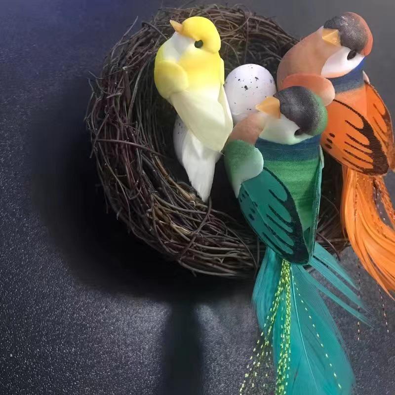 Creative Flickering Birdhouse Ornament for Garden or Balcony with Wall-Mountable Branch Decoration