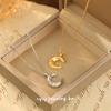 Cui Yan S925 Sterling Silber Koreanischer Stil Mattierter Mond Halskette für Damen - Trendige und Einfache Modische Schlüsselbein Kette