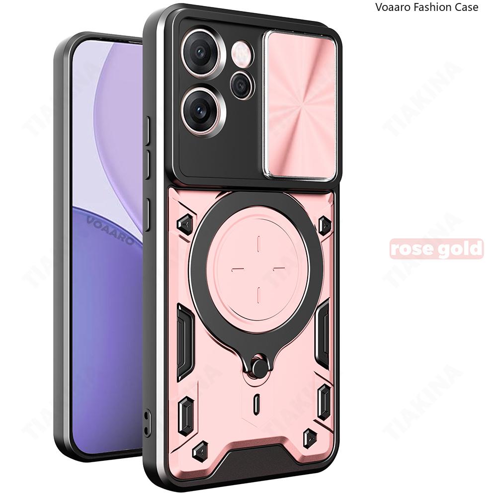 Slide Lens Armor Funda for OPPO Reno14 F 5G Case for OPPO Reno14 Reno 14 Pro 5G Case Magnetic Ring Stand Holder Cover Back Capa