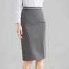 Teluoman Women's Professional Gray Midi Pencil Skirt