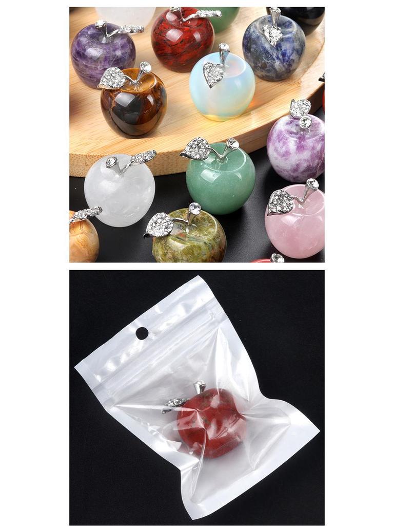 1742-30mm Big Apple Natural Crystal Stone Ornament for Christmas