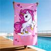 Pink Unicorn Print Towel Lightweight Absorbent for Pool Beach Diving Surfing Camping Summer Essential Gift for Girlfriend Wife