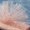 (10 yards/roll) 15cm Width Mesh Christmas Powder Fine Fragment Bouquet Packaging Festival Celebration Ribbon DIY