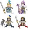 TV Drama 4.5CM Medieval Ancient Times Axe Warrior Masked Woman Building Blocks DIY Action Figures Bricks Toys Gifts