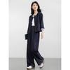 Xinfeiyu Women's Korean Style Commuter Wide-Leg Pants Set