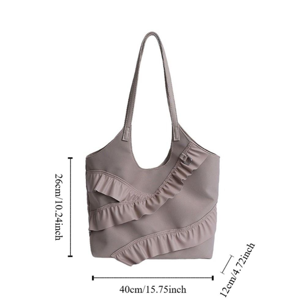 Stylish Ruffle Tote Bag Korean Women's Handbag Trendy Frill Shoulder Bag  Armpit Bag