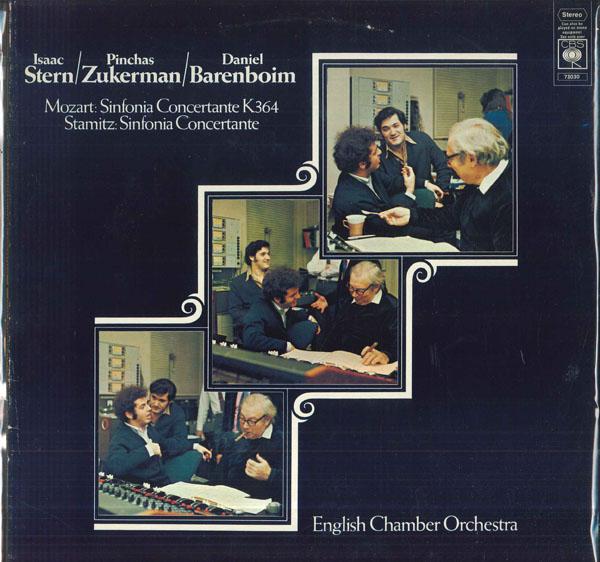 

LP Record ISAAK STERN PINCHAS ZUKERMAN DANI Mozart Sinfonia Concertante In E Fl 73030 CBS 1972 Germany Classical Used