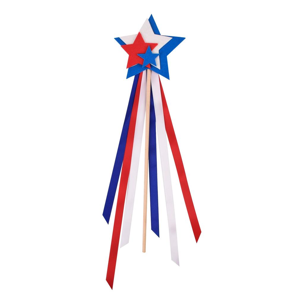 Independence Day Hand Stick: Patriotic Streaming Wand Tale Anniversary Day Photo Props Home Decor Patriotic Party Supplies