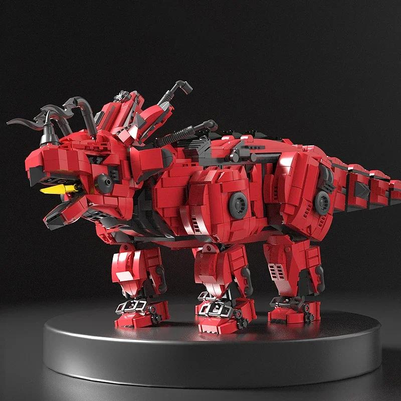 Riesiger Mechanischer Dinosaurier Baustein Stahl Tyrannosaurus Rex Montiertes Allosaurus Modell Spinosaurus Bausteine für Kinderspielzeug