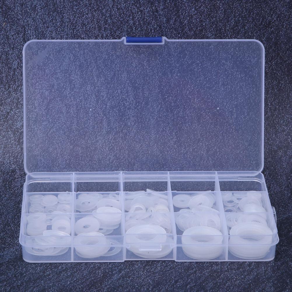 250PCS Nylon Flat Washer Water Pipe Leakproof Sealing Gasket Assortment Kit