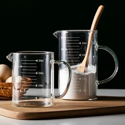 350/500ml Glass Measuring Cup Milk Coffee Measuring Cup Glass Mug Liquid Measuring Jug Beaker with Scale Kitchen Measuring Tools