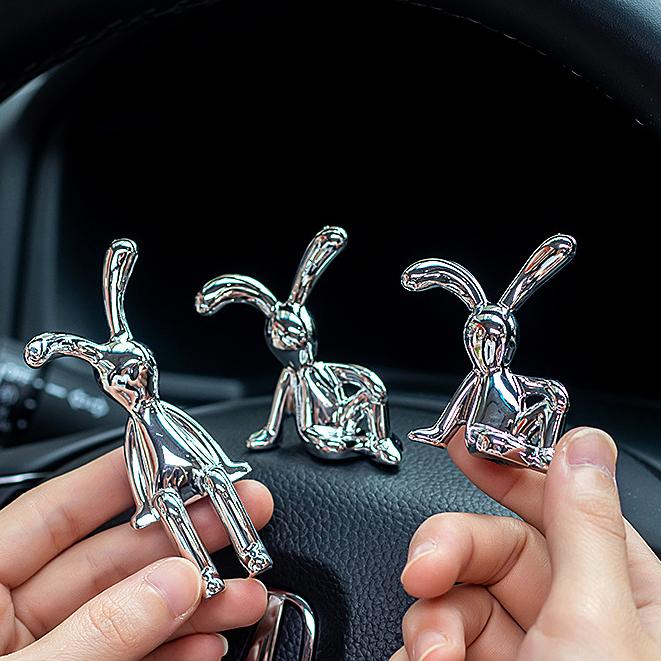 UV Plating Long Ears Rabbit Decorative Ornaments Home Desktop Computer Decorative Ornaments Home Decorative Rabbit