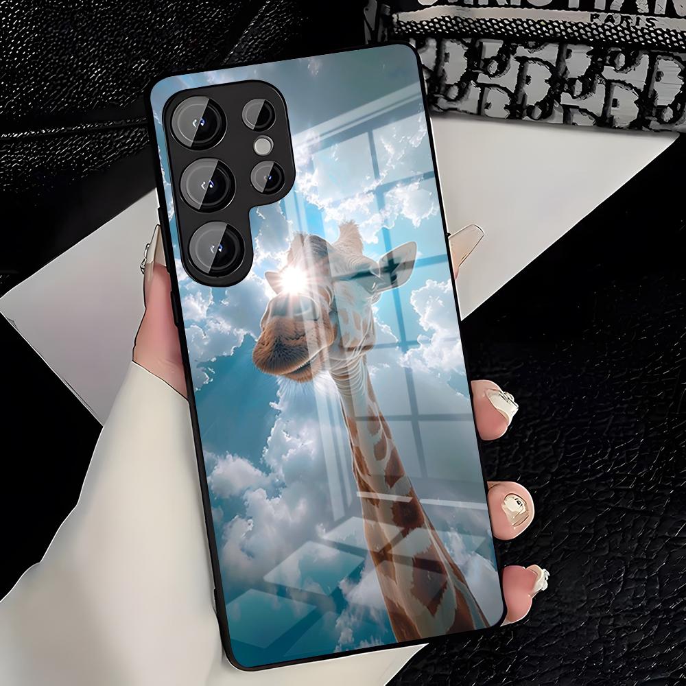 Cute Giraffe Phone Case For Samsung S26 S25 Plus S20 S20 Plus S22 Ultra S23 FE S21 Plus S21 Ultra Glass Cover