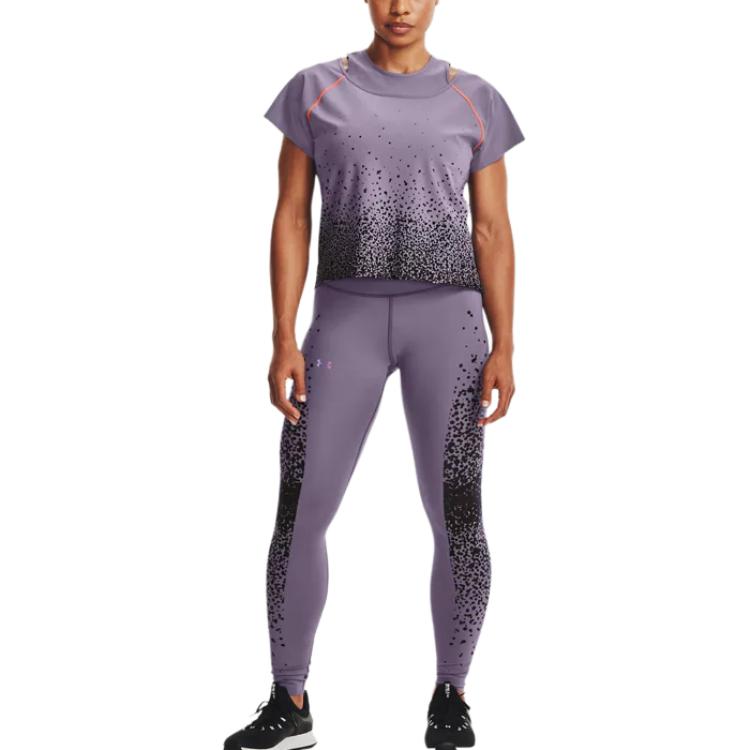 Under Armour SS22 Tintenspritzer-Print Trainingsleggings Damen Leggings Flintgrau 1365283-033