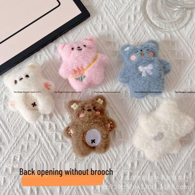 Creative Cartoon Plush Bear Brooch Doll - Cute Decoration for Students, Boxes, Cars & Accessories