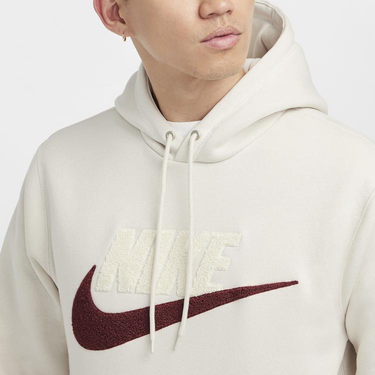 Nike Club Fleece Logo Pullover Hoodie Men Hoodies Light-Full-Wood-Brown FN3105-104