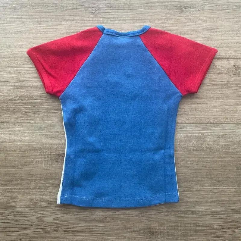 European and American Y2K summer personalized casual letter embroidered round neck T-shirt