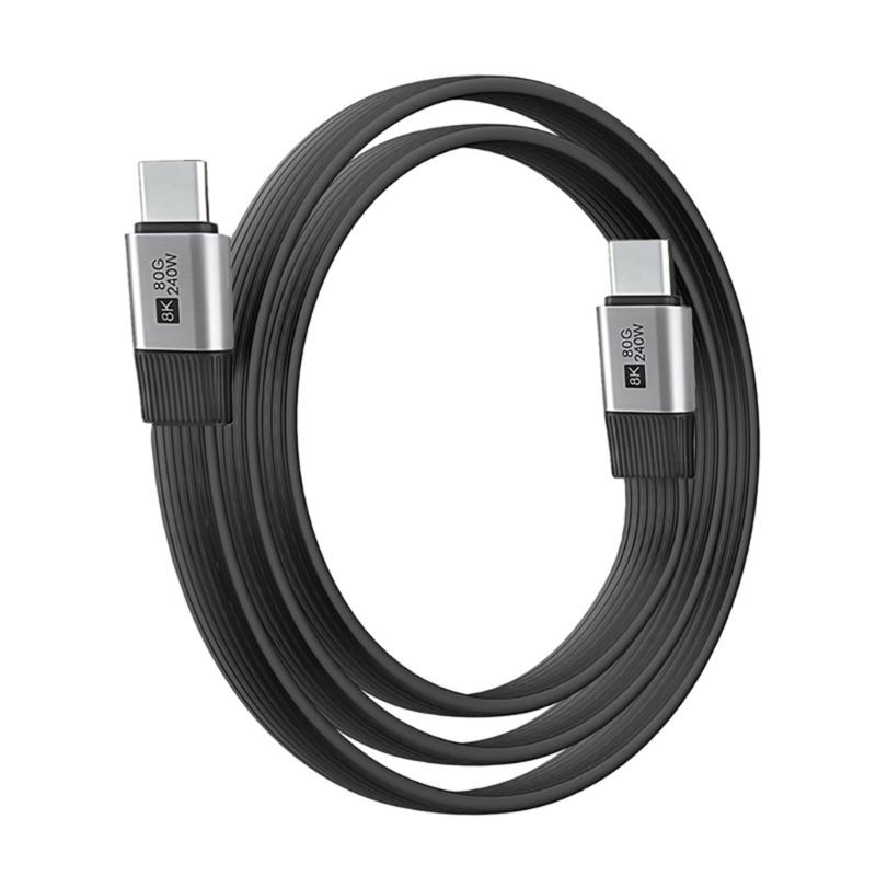 USB C Cable Supports 8K60Hz Video 240W Power Delivery 80Gbps Data Transmission For Laptop Phone USB4 Charging Wire