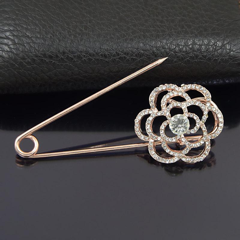 Korean Fashion Diamond Inlaid Rose Brooch Lapel Pin - Versatile and Exquisite Corsage Accessory