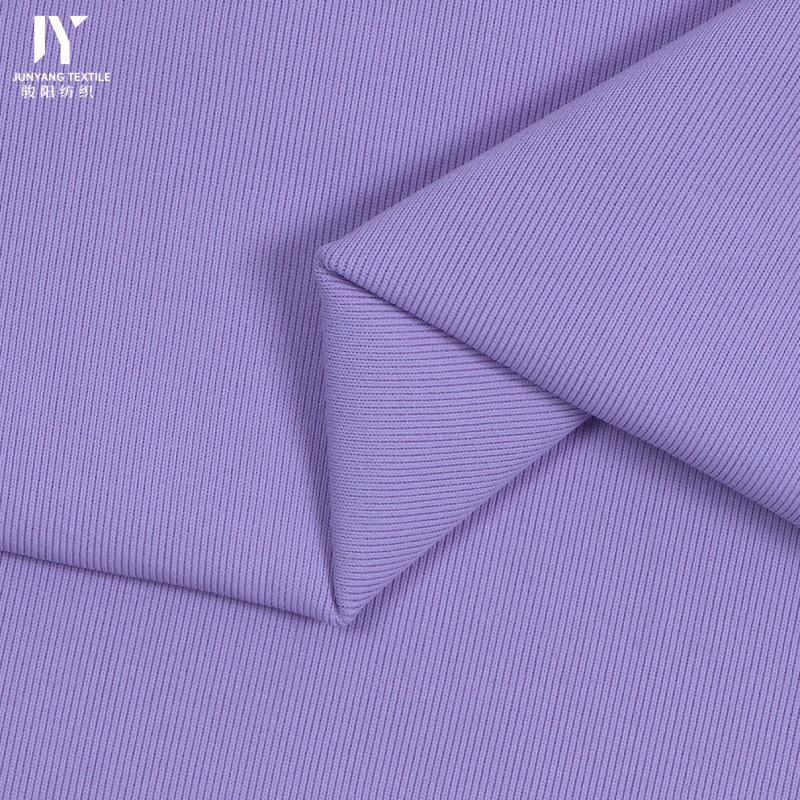 L'Oréal 220g 1x1 Ribbed Knit Polyester Spandex Anti-Pilling Elastic Skin-Friendly Texture T-Shirt Fabric