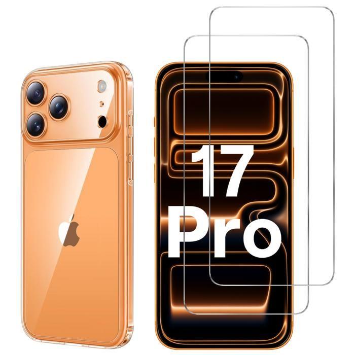 Coque pour iPhone 17 PRO et 2 Verres Trempé Film Protection Ecran Phonillico®