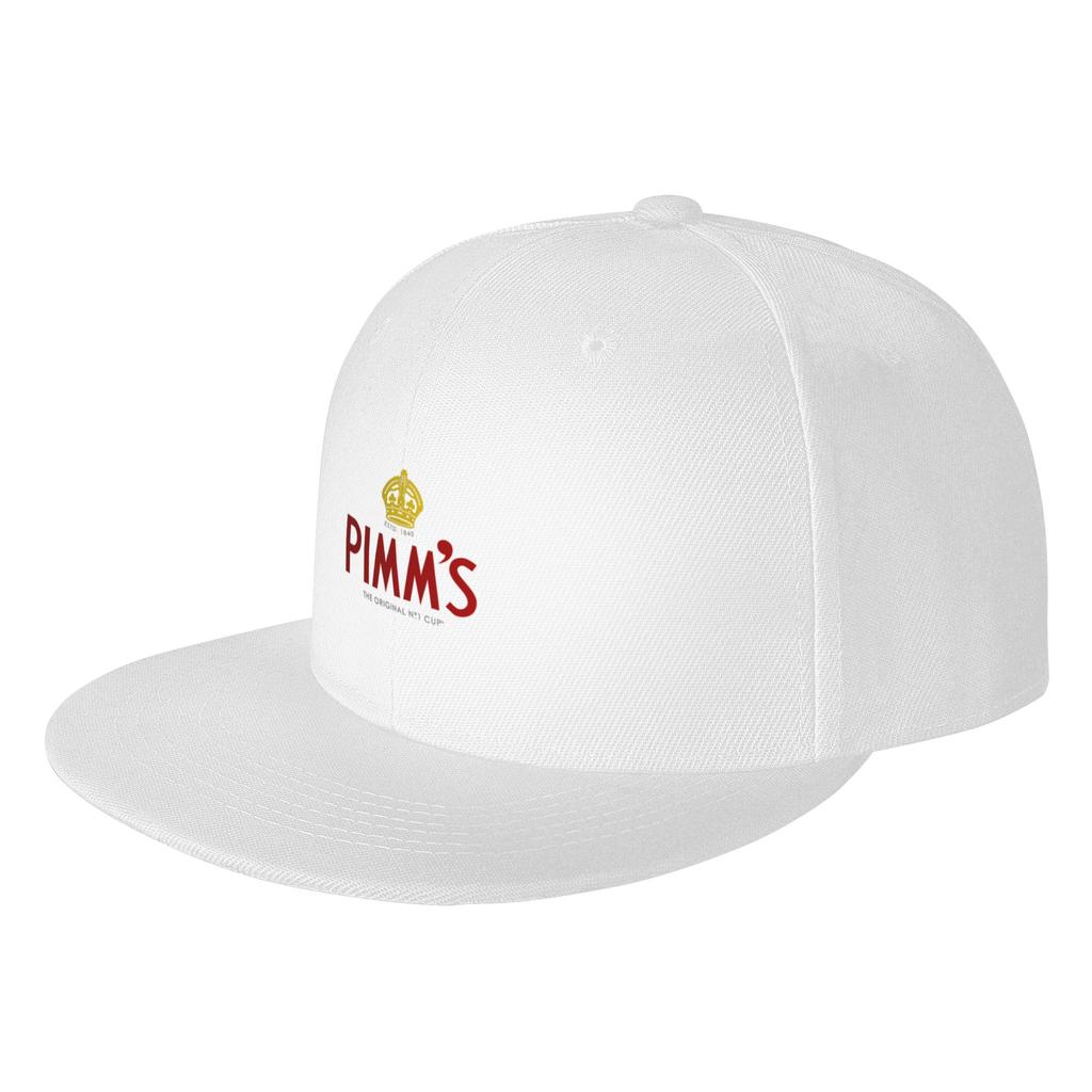 Fashion Classique The Originale Pimms Logos Estd  Flat Brim Sun Hat  Travel Caps For Unisex
