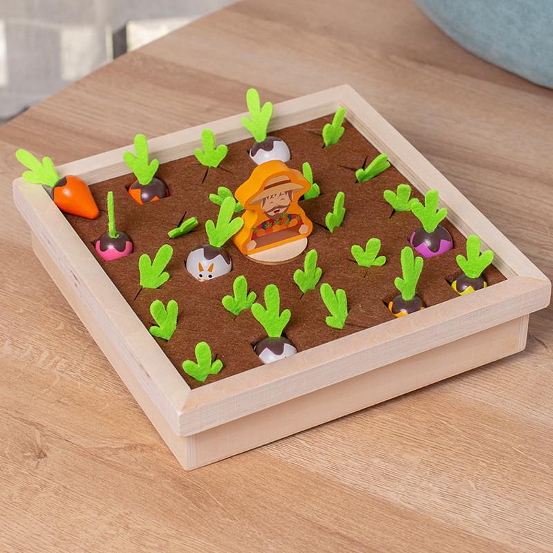 Carrot Children Wooden Memory Match Toy Vegetable Theme Development Cognitive