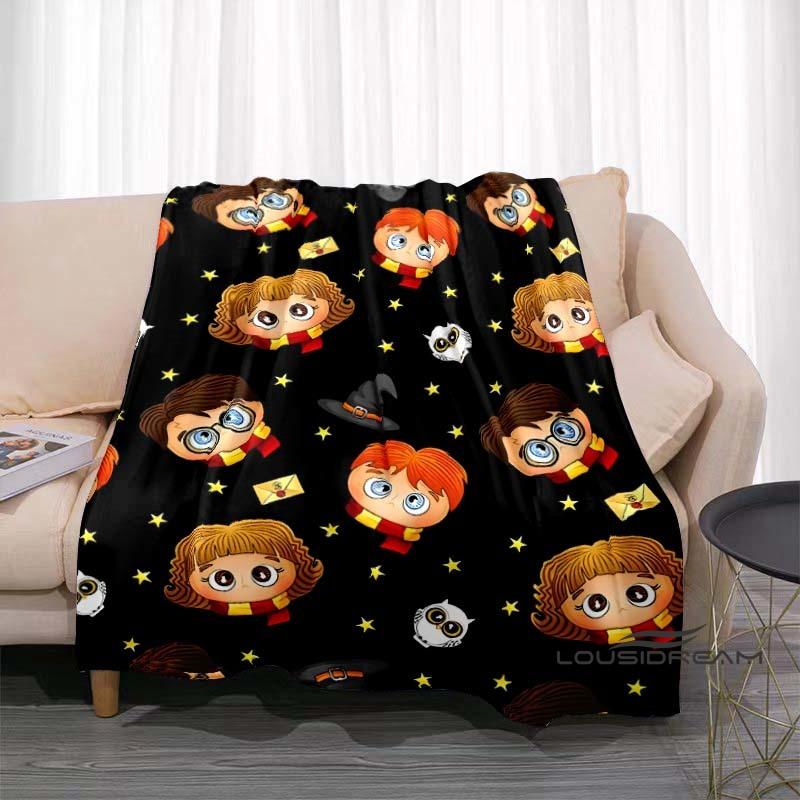 Fantasy-Abenteuerfilm-Thema 3D-gedruckte Decke Harry Potter Warm Gemütlich Flanell-Überwurf Geeignet für Schlafzimmer Sofas Betten
