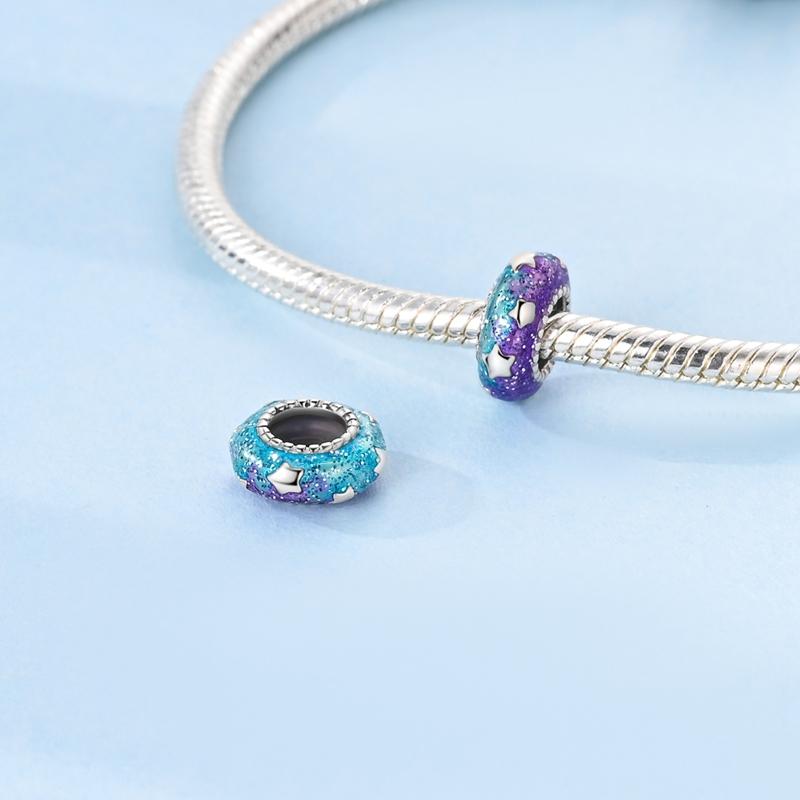 100% Real 925 Silver Charms Bead Luminous Star Moon Sun Dangle Fit Original Bracelet Diy For Woman Jewelry Party