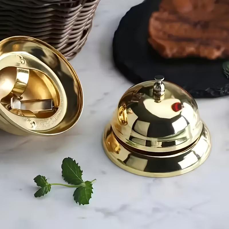 Vintage Metal Service Bell Counter Desk Bell For Restaurant, Hotel, Game Show, Coffee Shop Multifunctional Portable Hand Bell