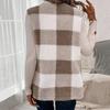 Women's Fashion Outerwear Loose Plaid Cardigan Sweater