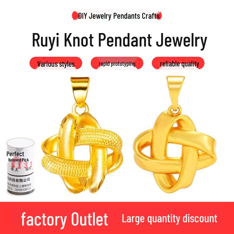 Peaceful Auspicious Knot Pendant Mold for Gold & Silver Jewelry Crafting Necklace