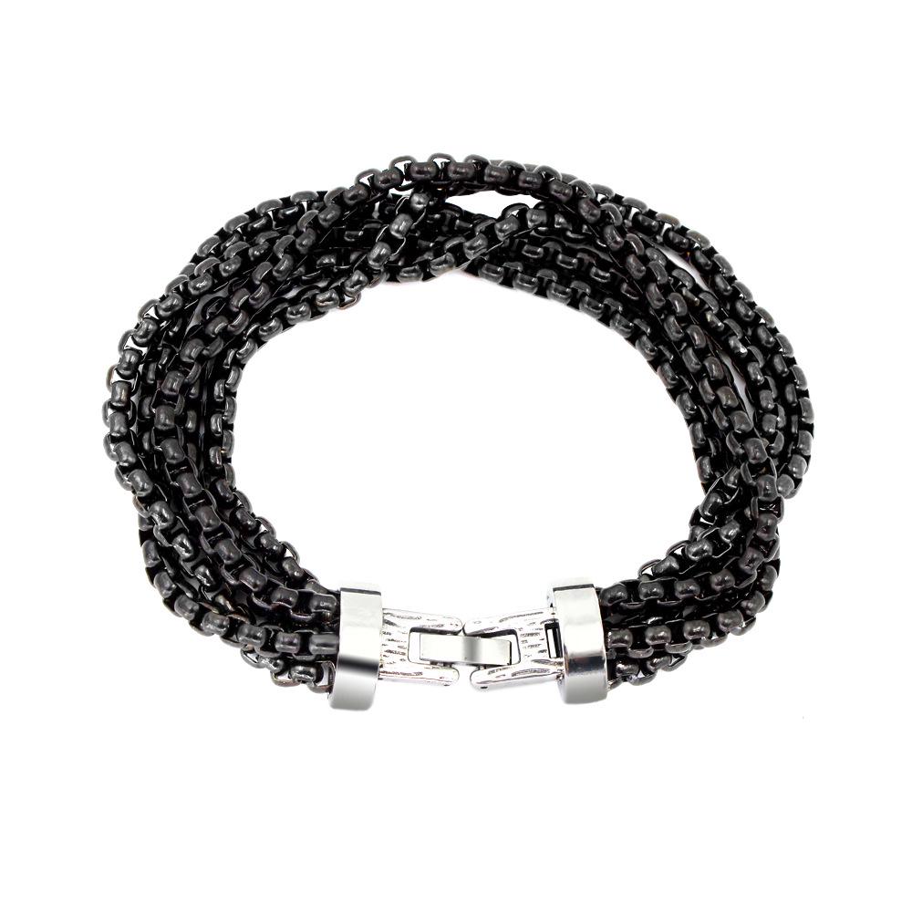 2024 Trendy Multi-layer Bracelet: Embossed Japanese Characters with Square Pearl and Clasp