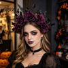 Gothic Hair Accessories for Women Halloween Rose Headband, Flower Leaf Crown Hoops Bands, Black Headband Headpiece Hairband Cosplay Party Dress