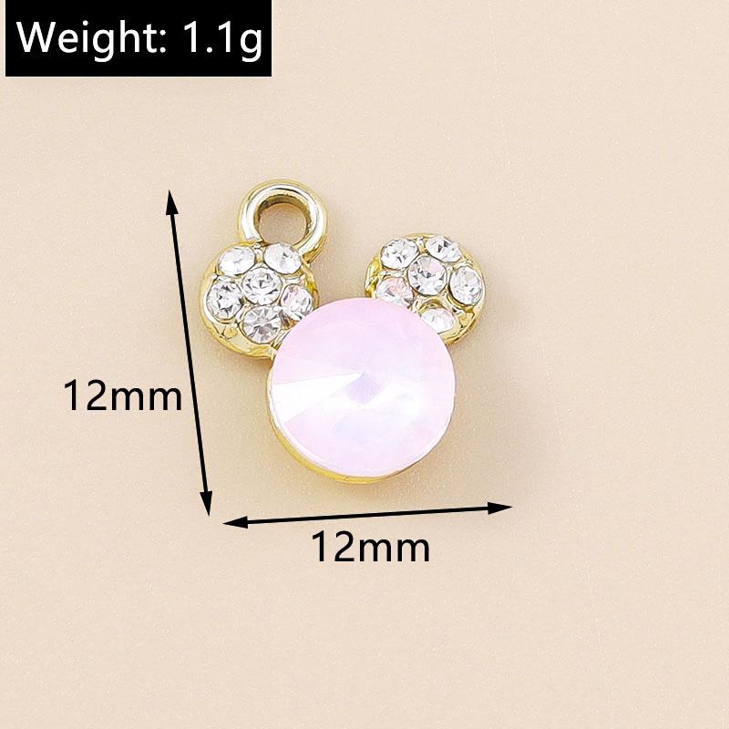 Leslie 10pcs Cute Animal CZ Crystal Bear Charms Pendants for Jewelry Making Diy Necklace Earring Bracelet Handmade Craft