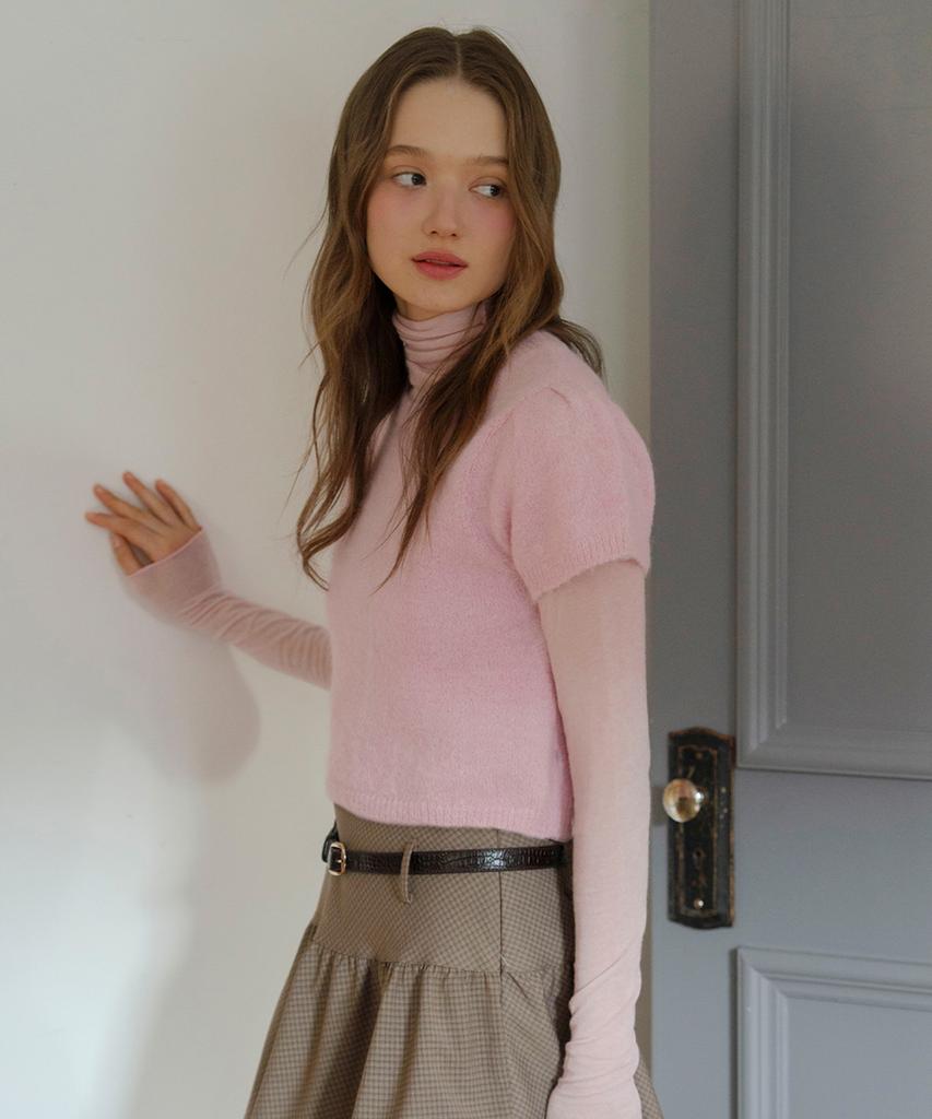 LETTERA Alpaca Hairy Puff Sleeves Knit_3Color