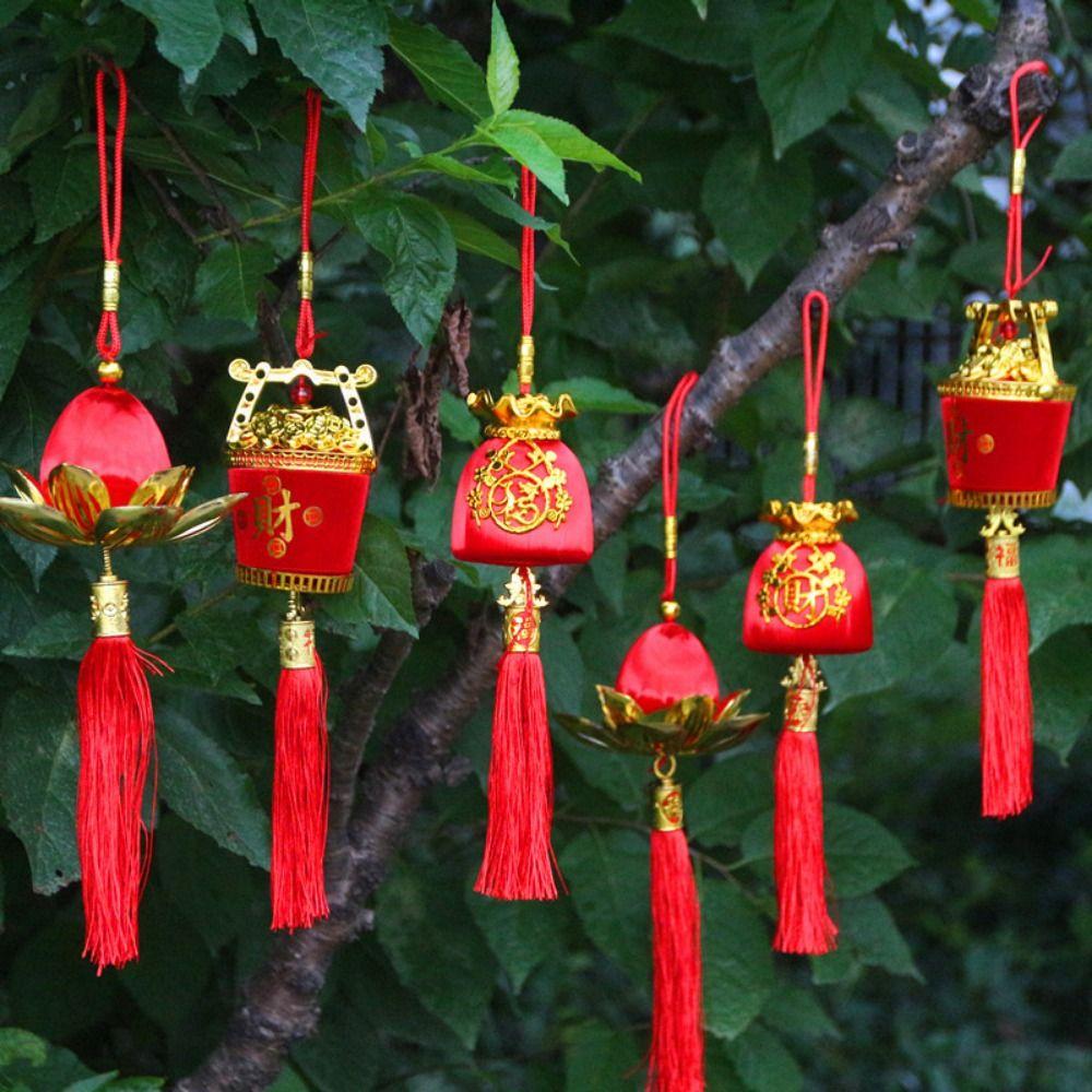 

Chinese Style Hanging Lotus Flower Ornament Plastic Plastic Potted Pendants New Year