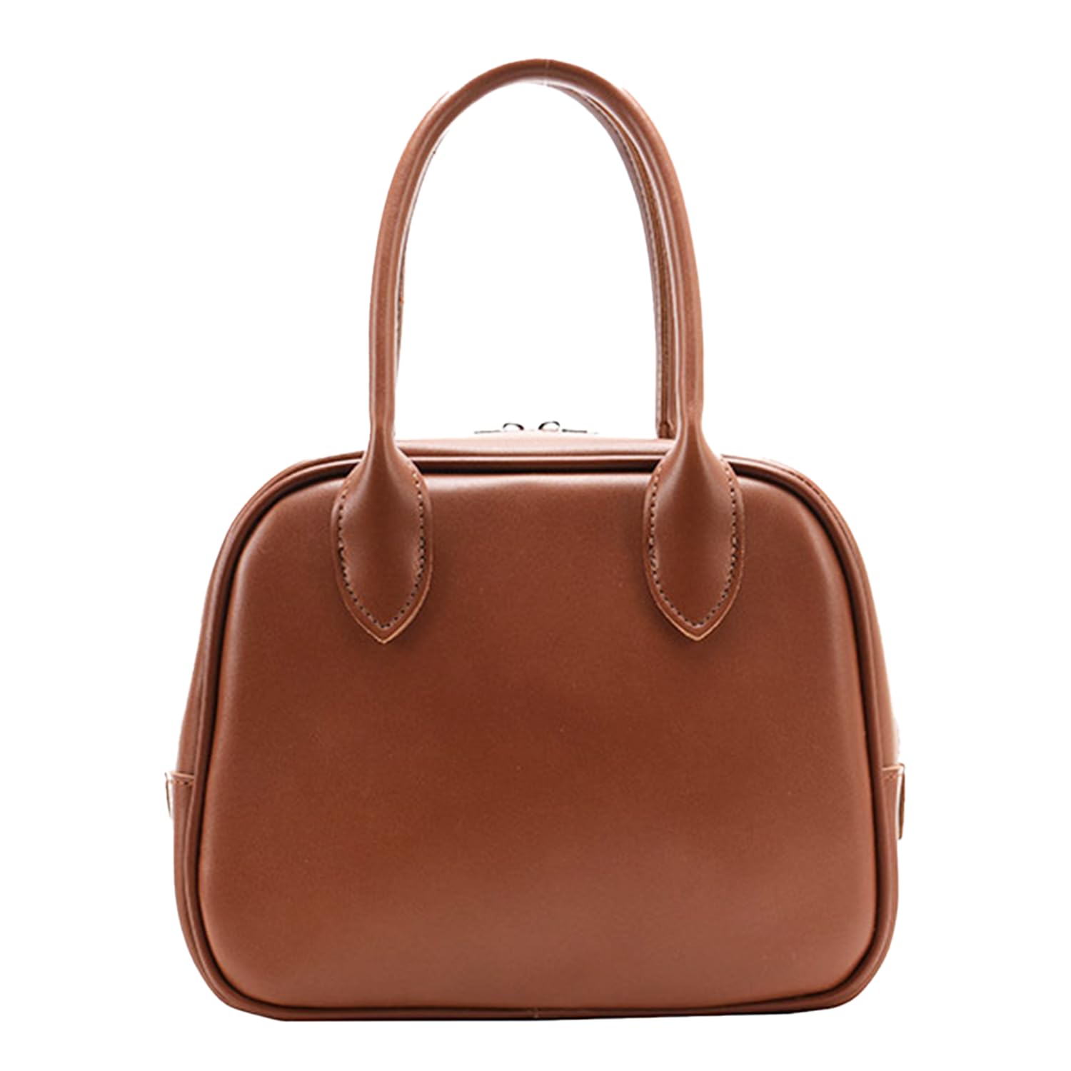 

Lapimou Mini Boston Bag for Women, Small Shoulder Bag, White, Black, Brown, Square Bag, Crossbody Bag, Stylish, Cute, Trendy (Brown)