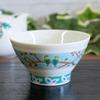 Waza No Kura Kutani Ware Sendan Rice Bowl with Small Bird Design, Stylish Japanese Tableware, Perfect As a Gift for a 60th Birthday