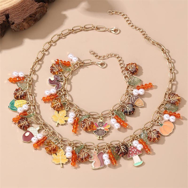 Christmas Elf Snowflake Pendant Chain With Geometric Zinc Alloy For Women