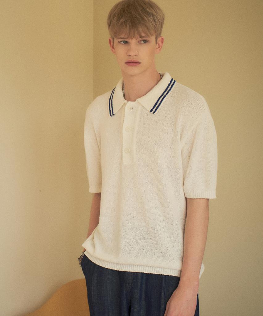 HALBKREIS LAYOUT T20013 Line Collar Knit_Ivory