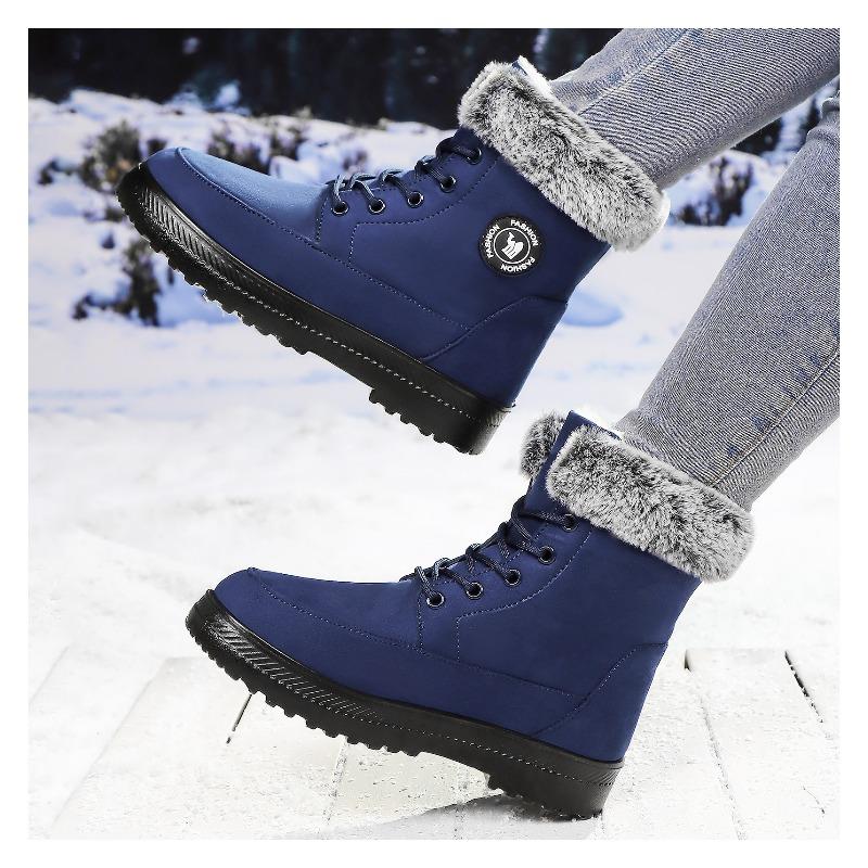 Fashion Winter New Women's Thick Plush Cotton Boots and Mid Top Warm Snow Boots Are Fashionable  Trendy  and Upgraded for Warmth