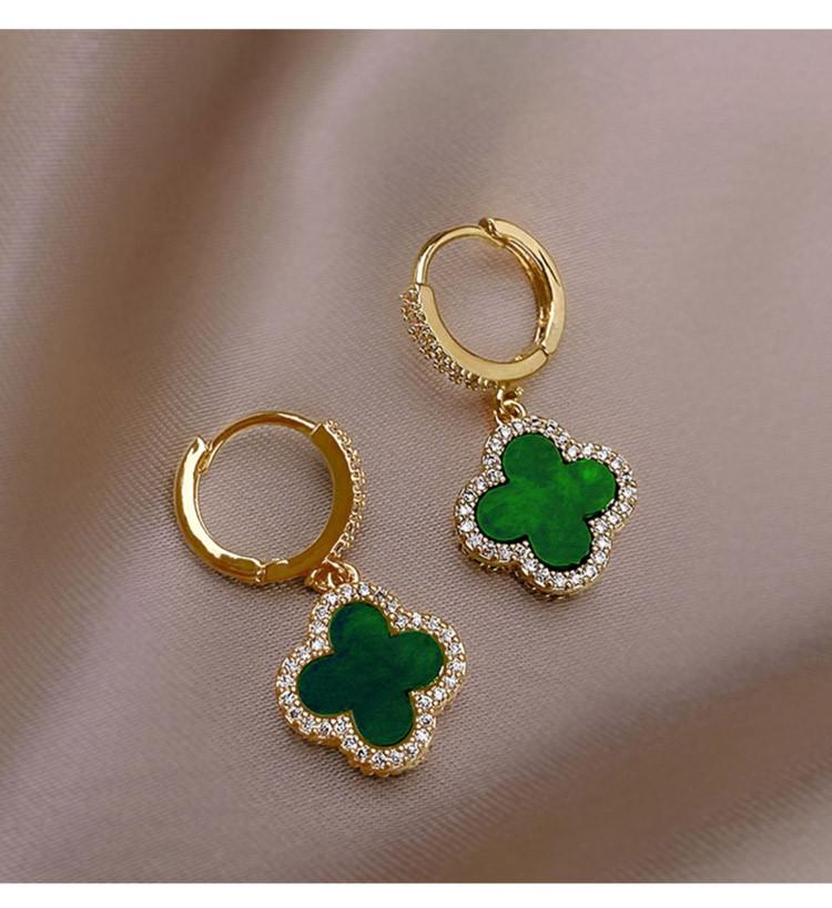 Green Clover Earrings for Women