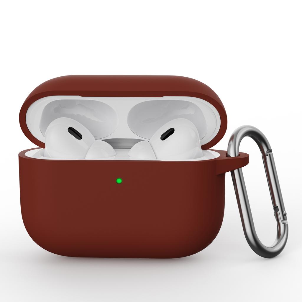 Solid color silicone one-piece earphone case for AirPods PRO1 Bluetooth earphone case with hook
