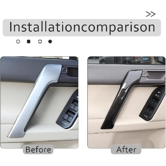 ABS Car Interior Door Handle Trim 4PS Fit for Toyot@ Land Cruiser Prado FJ150 150 2010 2011 2012 2013 2014 2015 2016 2017 2018 2019 Interior Car